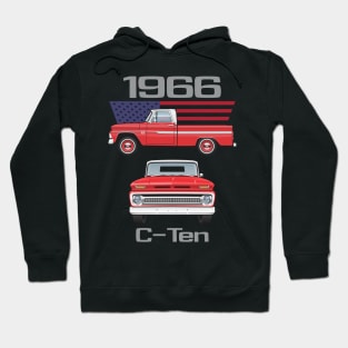 1966 Red and White Truck Hoodie